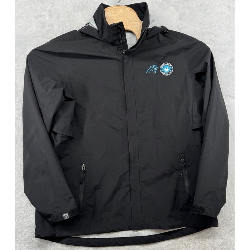 Storm Creek Caroina Panthers‎ Charlotte FC Black Rain Jacket Women's Size L